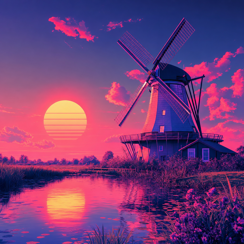 neon windmill