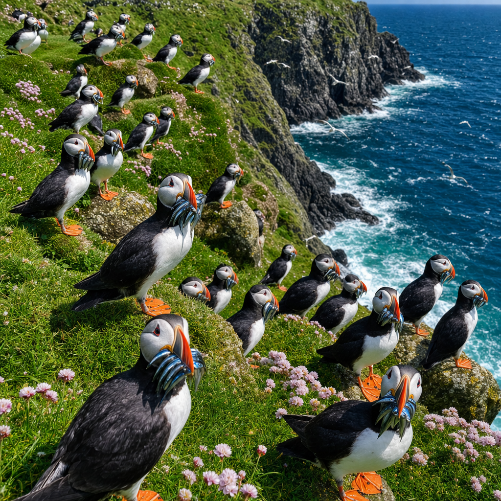 High Summer Puffin Cliffs