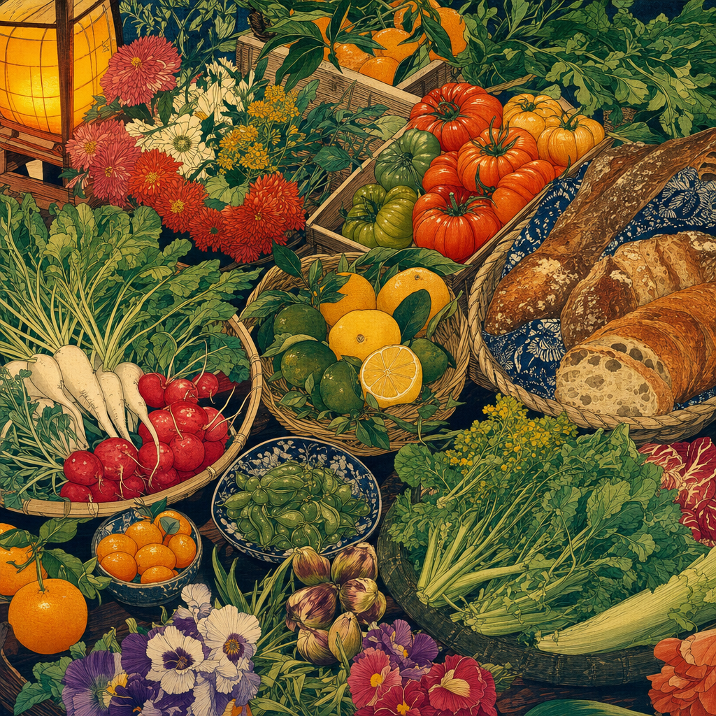 Lantern-Lit Farmers Market Haul