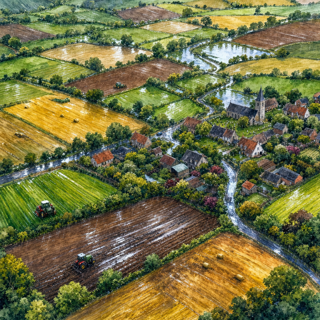 Rainy Day Patchwork Farmland