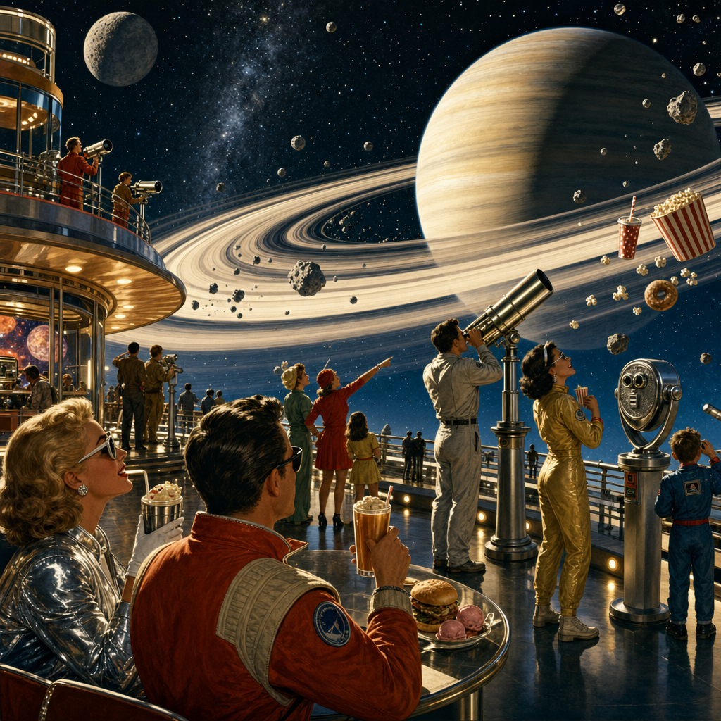 Moonlit Saturn Overlook