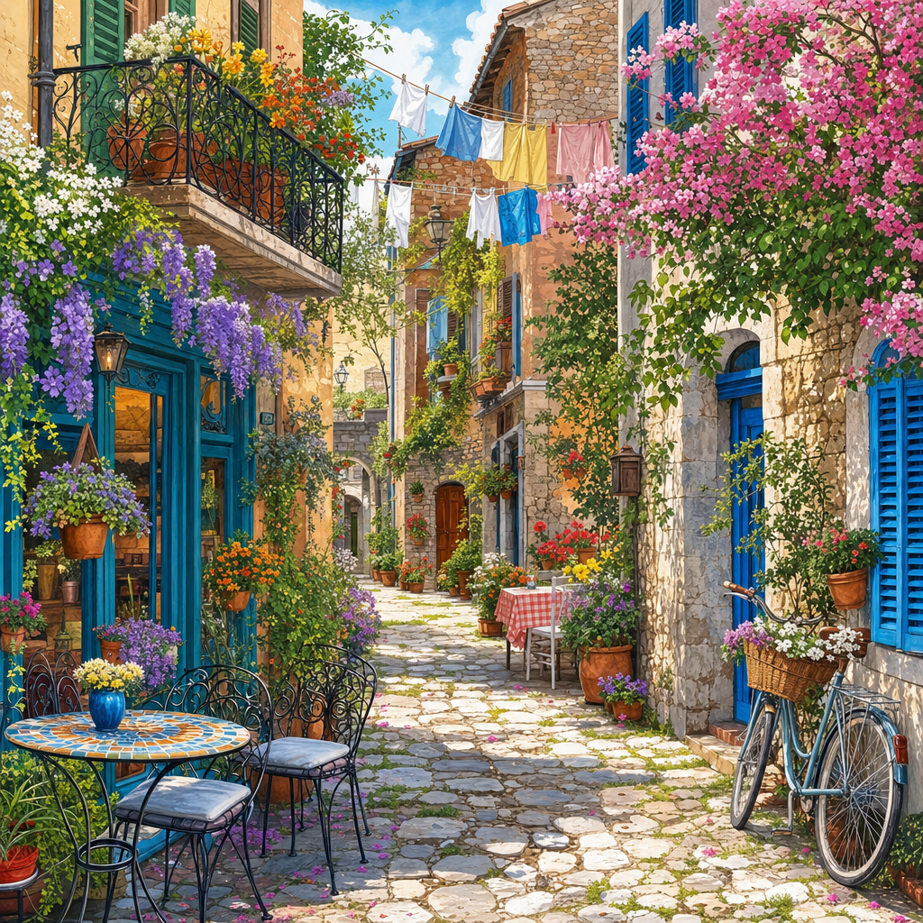 Springtime Old Town Alley